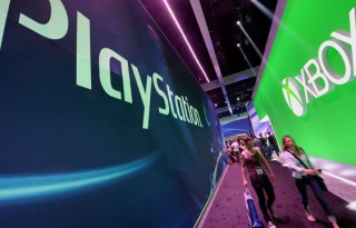 XBox and Playstation signs at Electronic Entertainment Expo